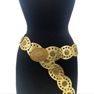 Girlie Girl Gold Small Oval Disc Belt